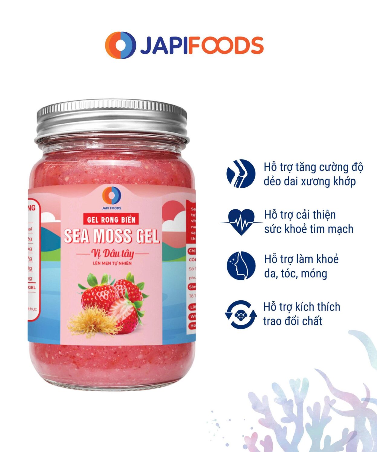 Sea Moss Gel Dâu tây 390ml