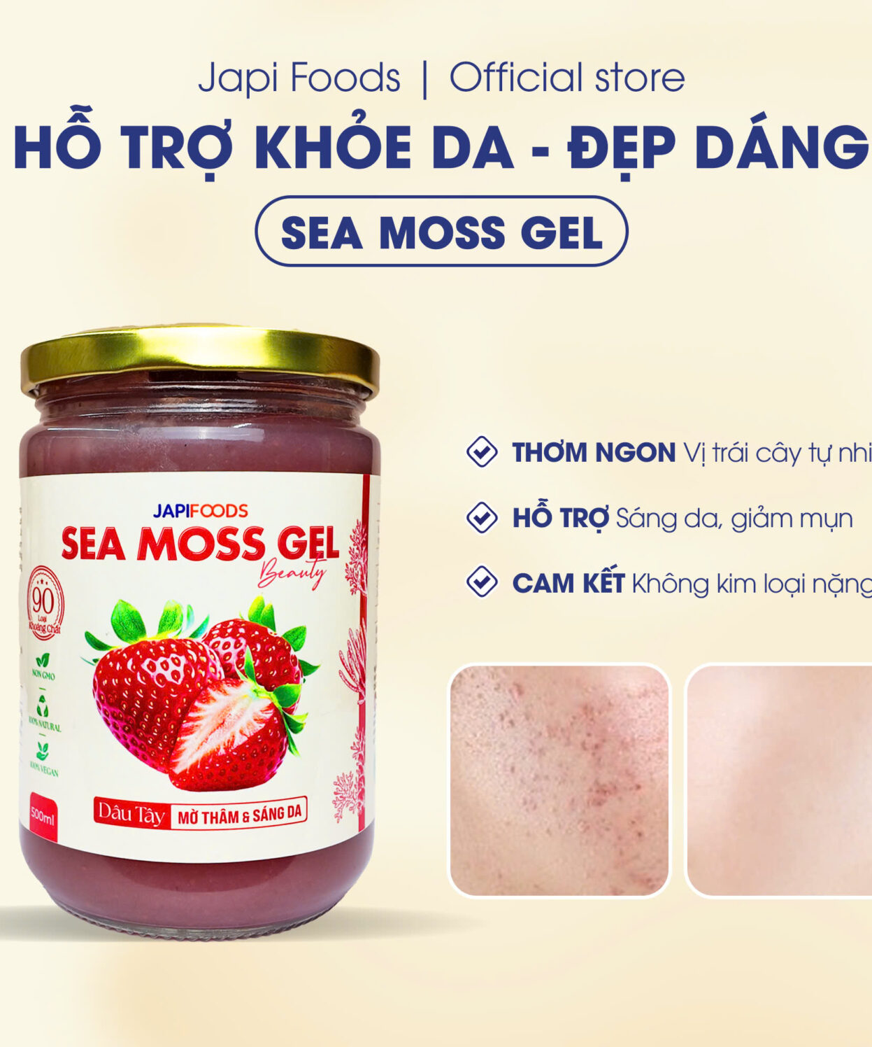 Sea Moss Gel Dâu tây 500ml