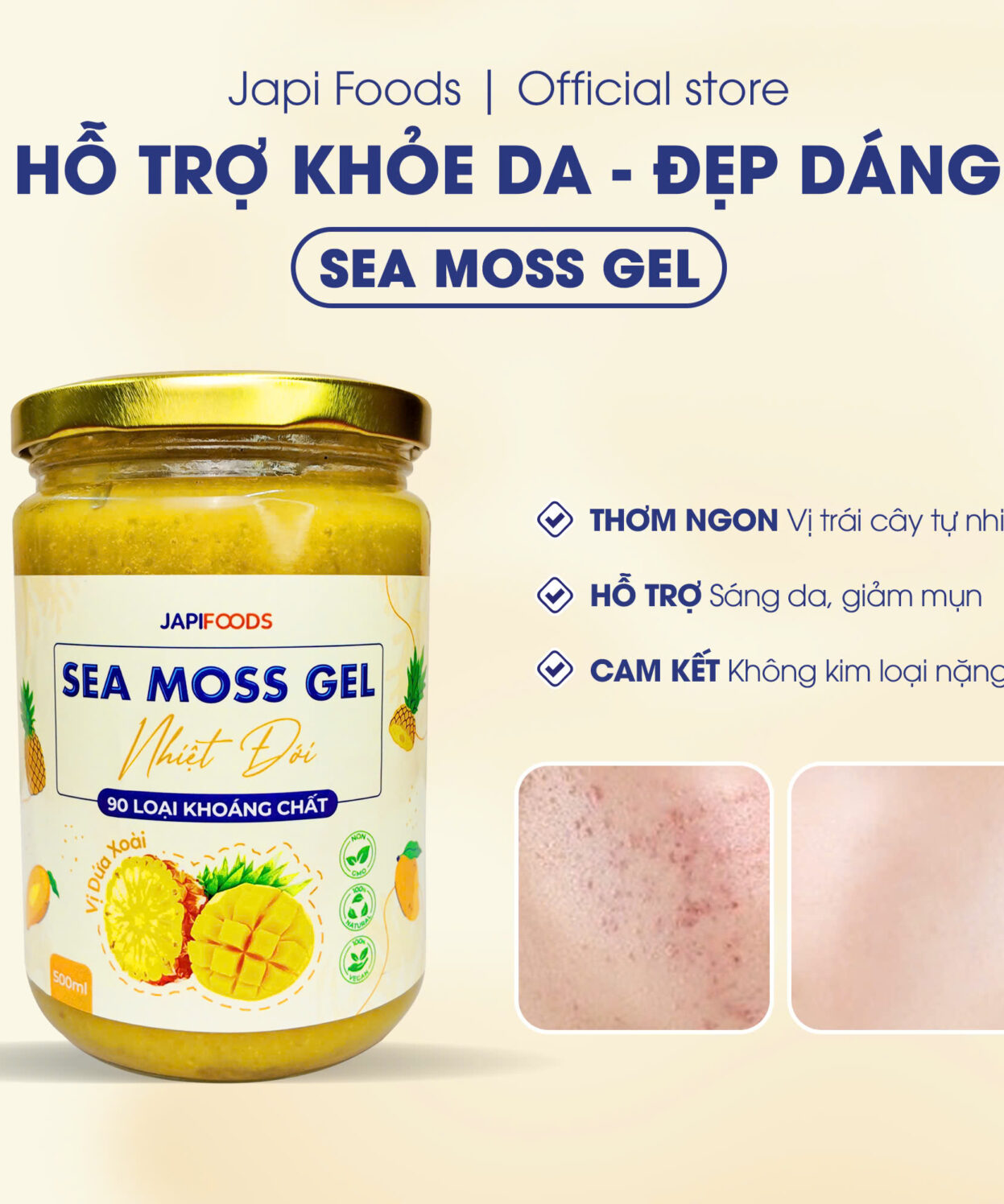 Sea Moss Gel Dứa Xoài 500ml