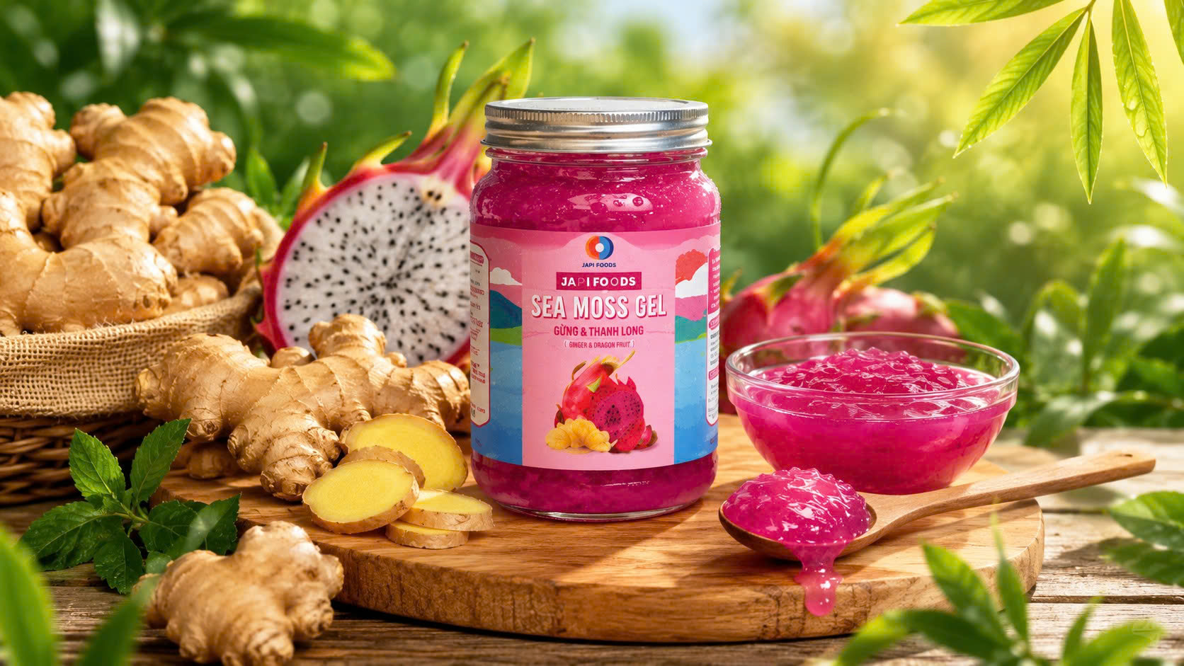 sea moss gel kết hợp nước cốt gừng - Japi Foods
