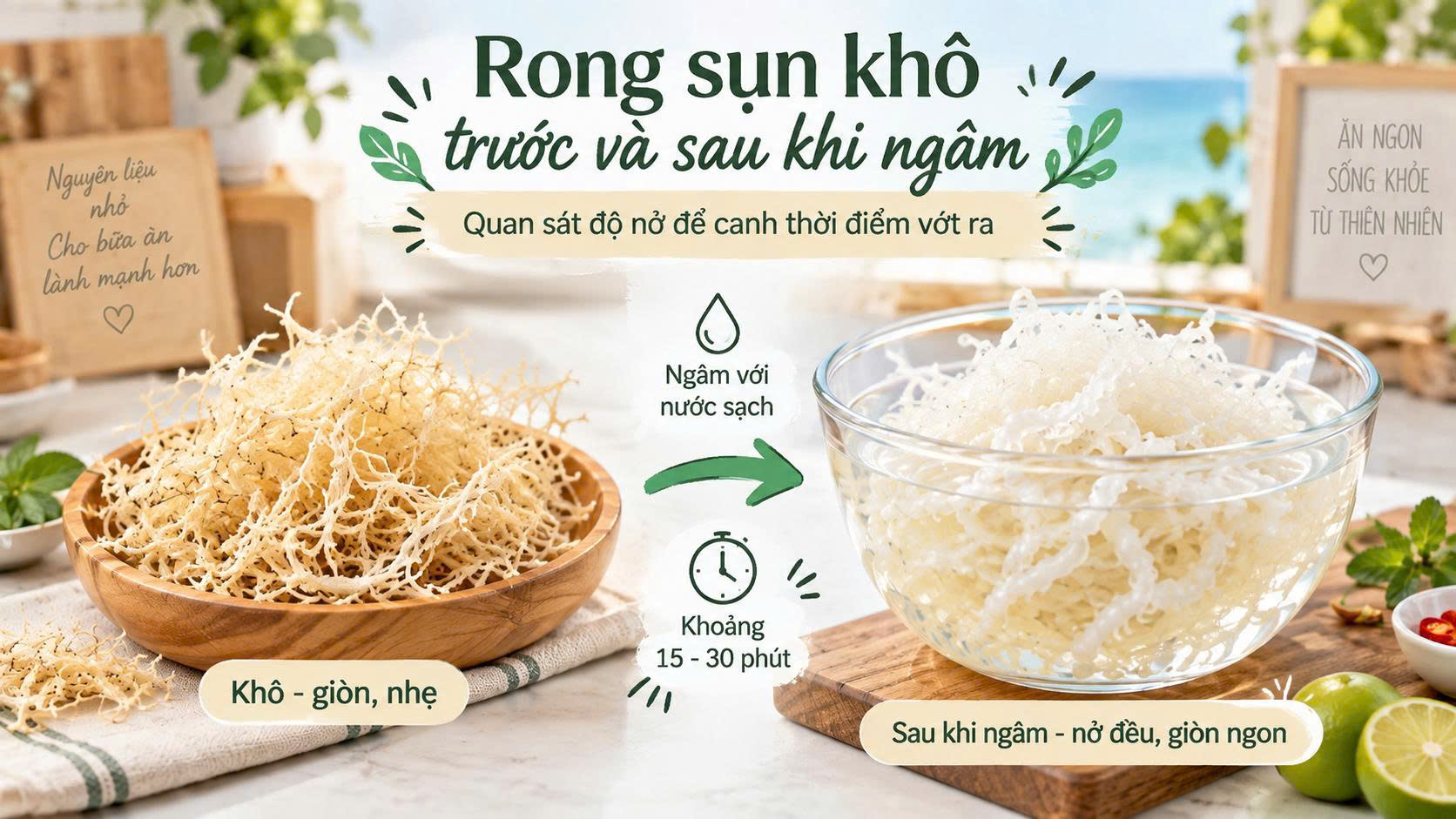  Cách ngâm rong sụn khô nhanh nở, giòn ngon, không bị mềm