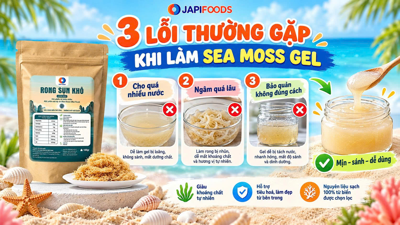  Rong sụn làm SeaMoss Gel: Cách làm đơn giản, dễ thành công