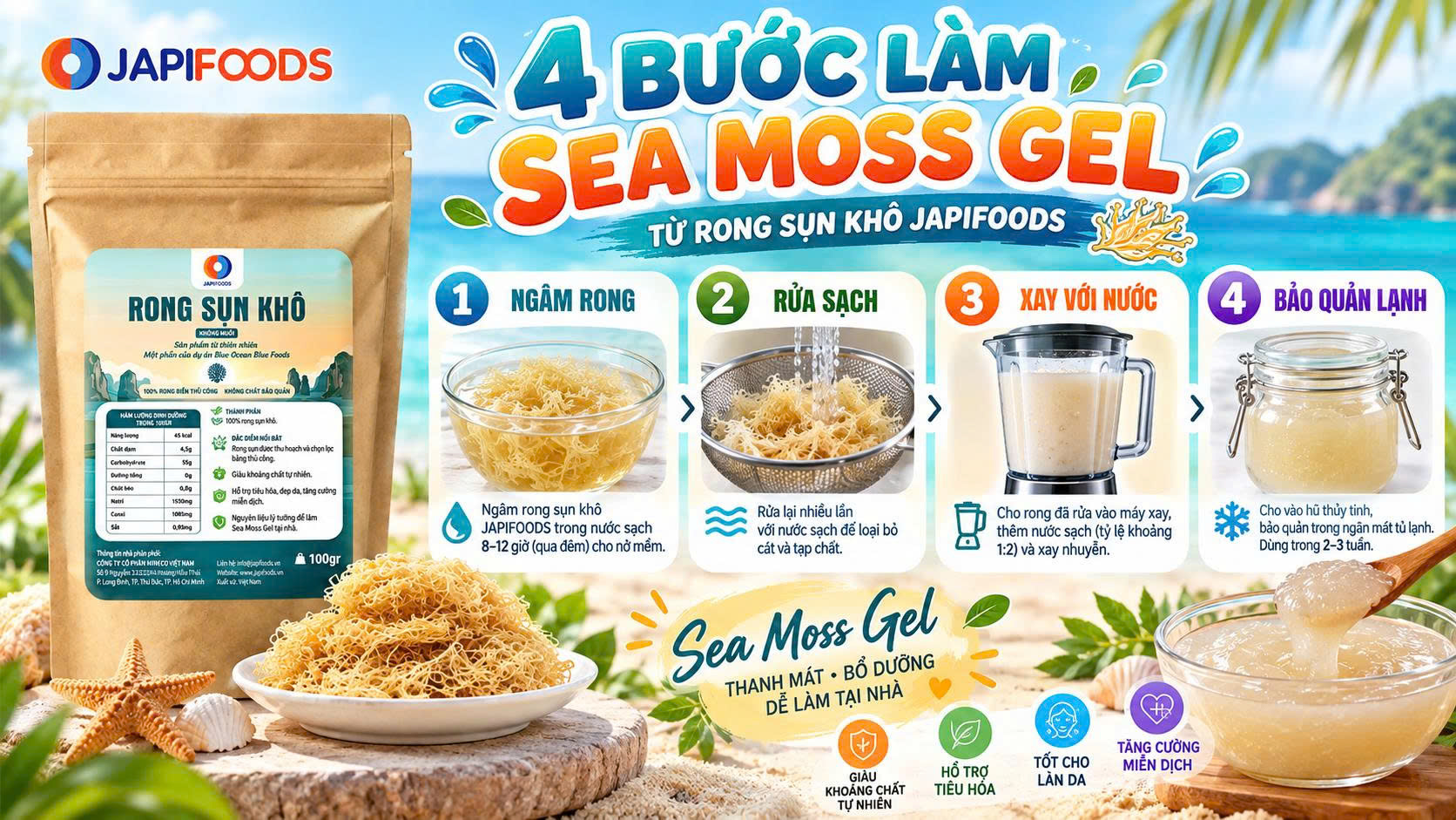  Rong sụn làm SeaMoss Gel: Cách làm đơn giản, dễ thành công