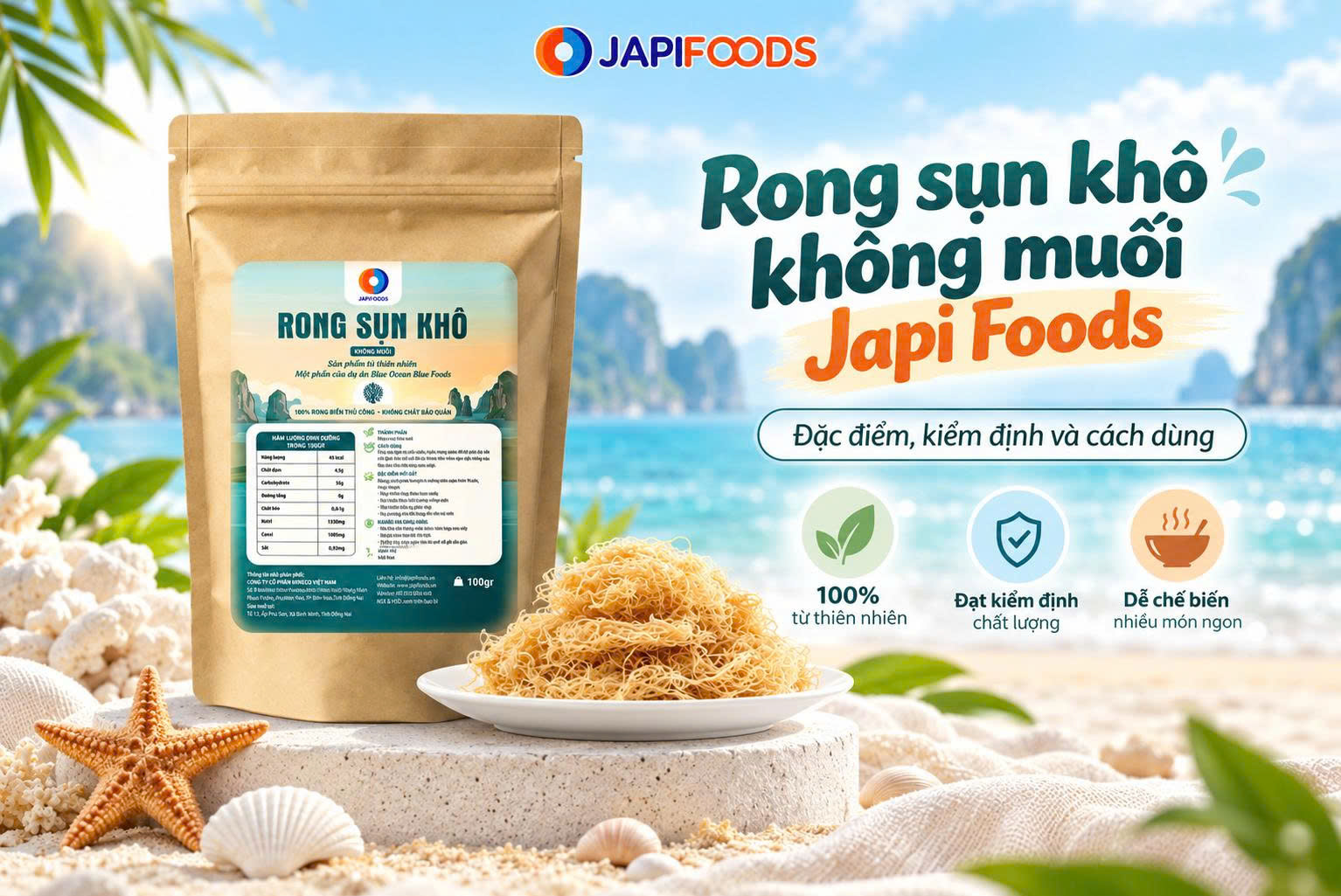 Rong sụn khô không muối Japi Foods có gì nổi bật?