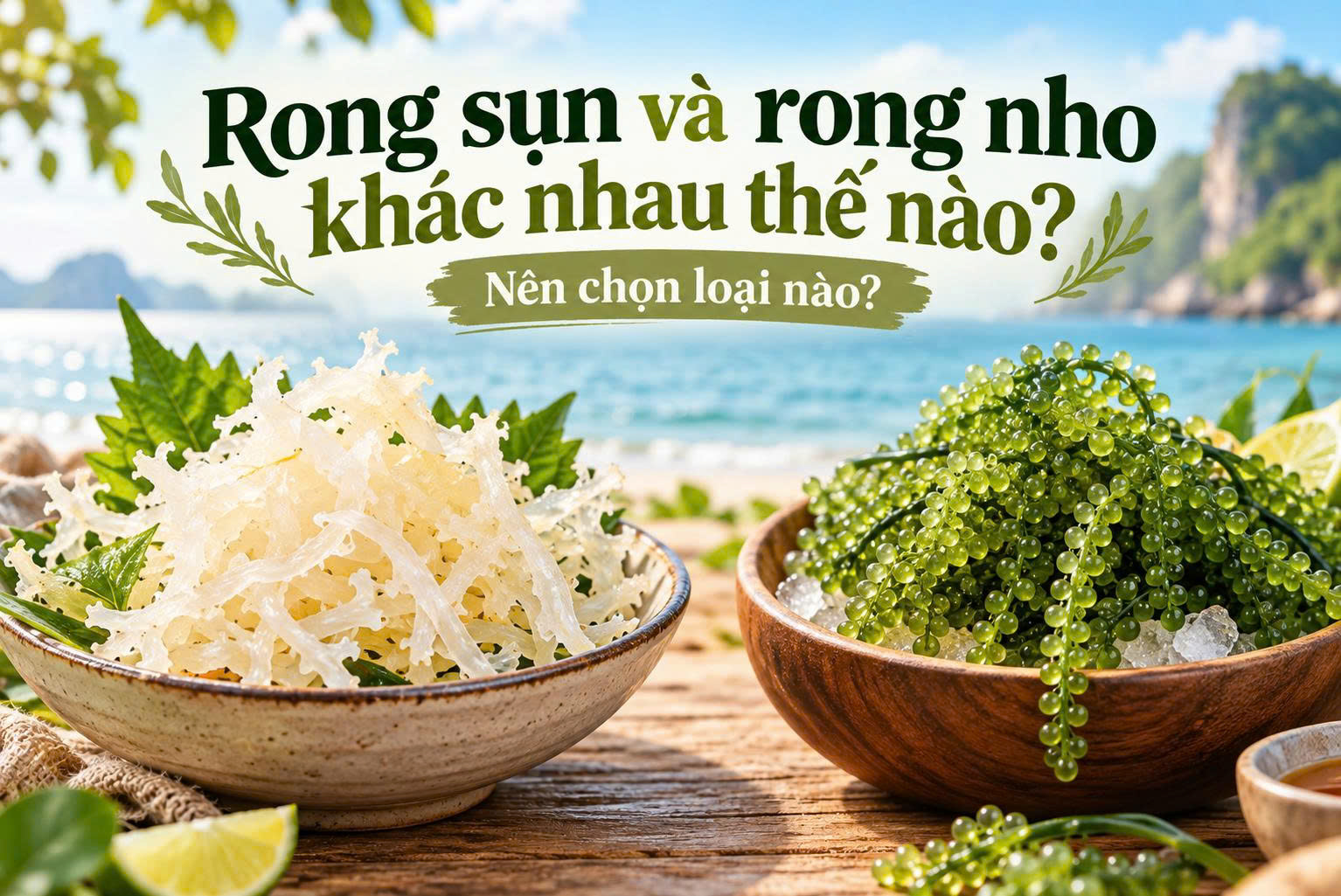 Rong sụn và rong nho khác nhau thế nào? Nên chọn loại nào?