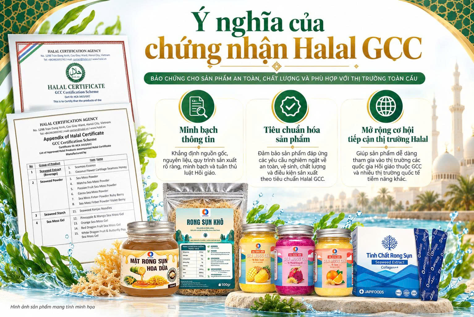 WINECO đạt chứng nhận Halal GCC cho các sản phẩm rong sụn